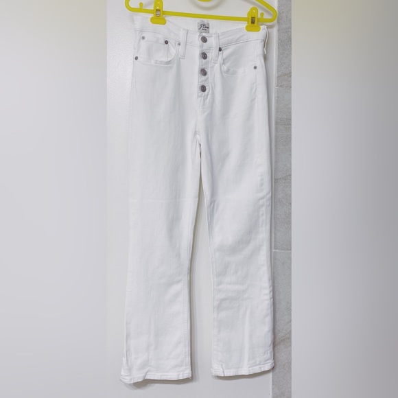 J.Crew | 9" Demi-Boot Crop Jean in White With Button Fly | Size 26 - Picture 1 of 5